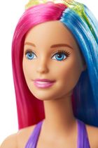 Barbie, Dreamtopia, lalka syrena, różowo-niebieskie włosy