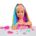 Barbie, głowa do stylizacji, tęczowe włosy