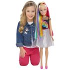 Barbie, lalka tęczowe włosy, 70 cm