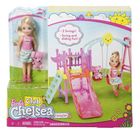 Barbie, Małe zestawy Chelsea, Zjeżdżalnia z huśtawką, zestaw z lalką