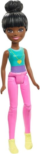 Barbie, On the Go, lalka w niebiesko-różowym stroju