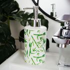 Bathroom Solutions, zestaw łazienkowy ceramiczny, biały dekor bambus, 4 elementy