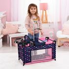 Bayer Design, łóżko turystyczne dla lalek z karuzelą, granatowo-różowe