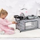 Bayer Design, łóżko turystyczne dla lalek z karuzelą, szaro-różowe