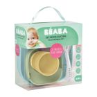 Beaba, komplet naczyń z silikonu, z przyssawką, yellow