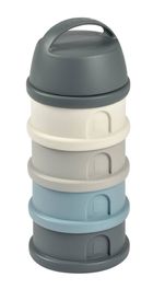 Beaba, pojemniki na mleko w proszku, 4 komory, mineral grey/blue