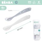 Beaba, zestaw łyżeczek silikonowych, Pebble/Cloud Blue, 4m+, 2 szt.