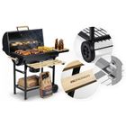 Berdsen, grill węglowy, ogrodowy, beczka z kominem, półki + termometr + popielnik, czarny, BD-895