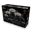 Berlinger Haus, Black Silver, zestaw: garnki granitowe z pokrywą + patelnie + akcesoria, 15 elementów