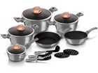 Berlinger Haus, Moonlight, zestaw: garnki granitowe z pokrywą + patelnie + akcesoria, 15 elementów