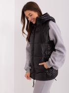 Bezrękawnik damski z kapturem, czarny, Sublevel