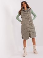 Bezrękawnik damski z kapturem, khaki, Sublevel