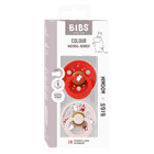 Bibs, Muminki, smoczek uspokajający, kauczuk Hevea, Candy Apple Mix, rozmiar 1, 2 szt.