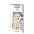 Bibs, Studio Colour, smoczek uspokajający, kauczuk Hevea, Pin Ivory&Vanilla Mix, rozmiar 2, 2 szt.