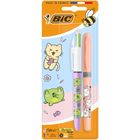 Bic, 4 Colors, Kawaii, długopis kolorowy 4w1 + zakreślacz, żółty