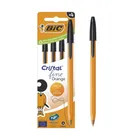 Bic, Cristal Fine Orange, długopis, czarny, 0.8 mm, 4 szt.