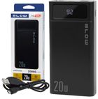 Blow, power bank, czarny, 20000MAH, 20W, PB20F