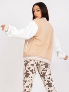 Bluza bomberka damska, rozpinana, beżowa, Ex Moda