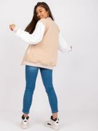 Bluza bomberka damska, rozpinana, beżowa, Ex Moda