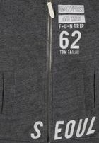 Bluza chłopięca z kapturem, rozpinana, szara melanż, Tom Tailor