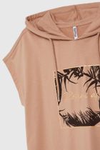 Bluza damska, brązowa, Moodo