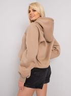 Bluza damska z kapturem, beżowa, Ex Moda