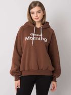 Bluza damska z kapturem, brązowa, Ex Moda