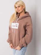 Bluza damska z kapturem, brązowa, Ex Moda