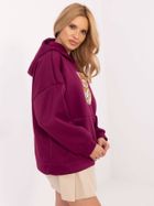 Bluza damska z kapturem, fioletowa, Italy Moda