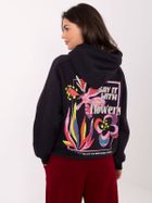 Bluza damska z kapturem, grafitowa, Sublevel