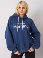 Bluza damska z kapturem, granatowa, Ex Moda