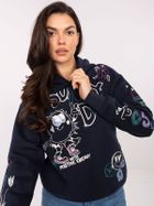 Bluza damska z kapturem, granatowa, Sublevel