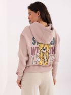 Bluza damska z kapturem, różowa, Sublevel