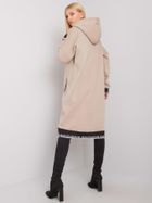 Bluza damska z kapturem, rozpinana, beżowa, Relevance