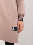 Bluza damska z kapturem, rozpinana, beżowa, Relevance