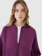 Bluza damska z kapturem, rozpinana, bordowa, 4F