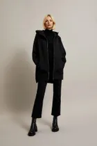 Bluza damska z kapturem, rozpinana, czarna, Moodo