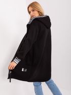 Bluza damska z kapturem, rozpinana, czarna, Relevance