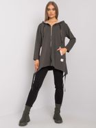 Bluza damska z kapturem, rozpinana, khaki, Relevance