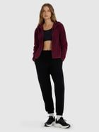 Bluza damska z kapturem, rozpinana, polarowa, bordowa, 4F