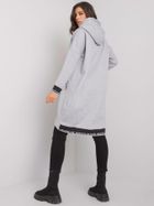 Bluza damska z kapturem, rozpinana, szara, Relevance