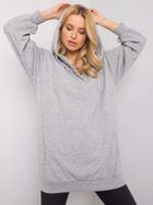 Bluza damska z kapturem, szara, Ex Moda