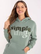 Bluza damska z kapturem, zielona, Sublevel