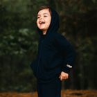 Bluza dziecięca z kapturem, rozpinana, granatowa, Eevi