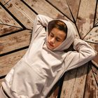 Bluza dziecięca z katurem, beżowa, Eevi