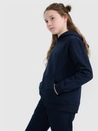 Bluza dziewczęca z kapturem, granatowa, 4F