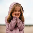 Bluza dziewczęca z kapturem, rozpinana, fioletowa, Eevi