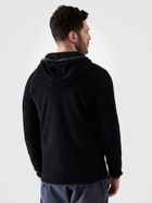 Bluza męska z kapturem, rozpinana, czarna, 4F