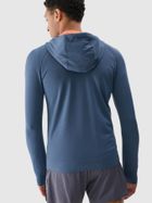 Bluza męska z kapturem, rozpinana, niebieska, 4F