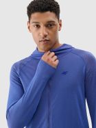 Bluza męska z kapturem, rozpinana, niebieska, 4F